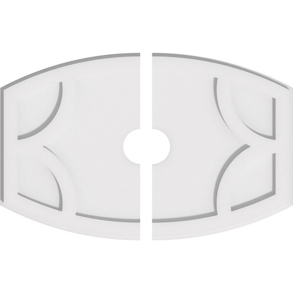 Ekena Millwork Kailey Architectural Grade PVC Ceiling Medallion, 24"W x 16"H x 3"ID x 13"C x 1"P, Two-Piece CMP24X16KY2-03000 - main